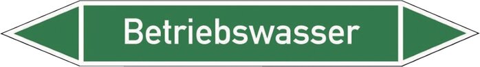 Exemplarische Darstellung: Rohrleitungskennzeichnung (Doppelpfeil), Betriebswasser